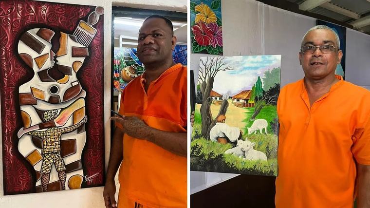 Inmate artists use painting to tell stories of faith and family